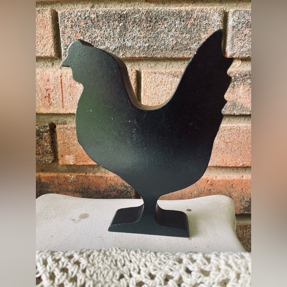 *Home Distressed Black Chicken Shelf Sitter - Picture 5 of 12